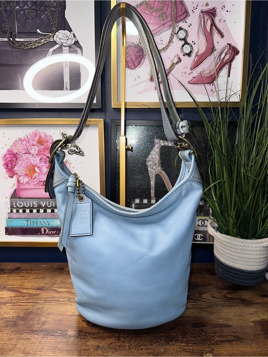 Coach Handbags - Coach Legacy Lace-Up Hobo Bag 11422 Sky Blue Leather Y2K Vintage Brass